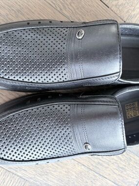 Black Perforated Slip-On Loafers — Unknown Brand